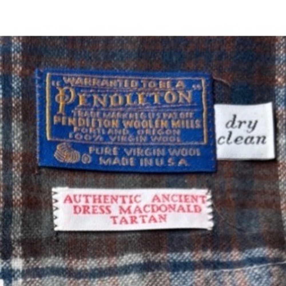Pendleton 100% Virgin Wool Scarf Ancient Dress Macdonald Tartan Made USA
